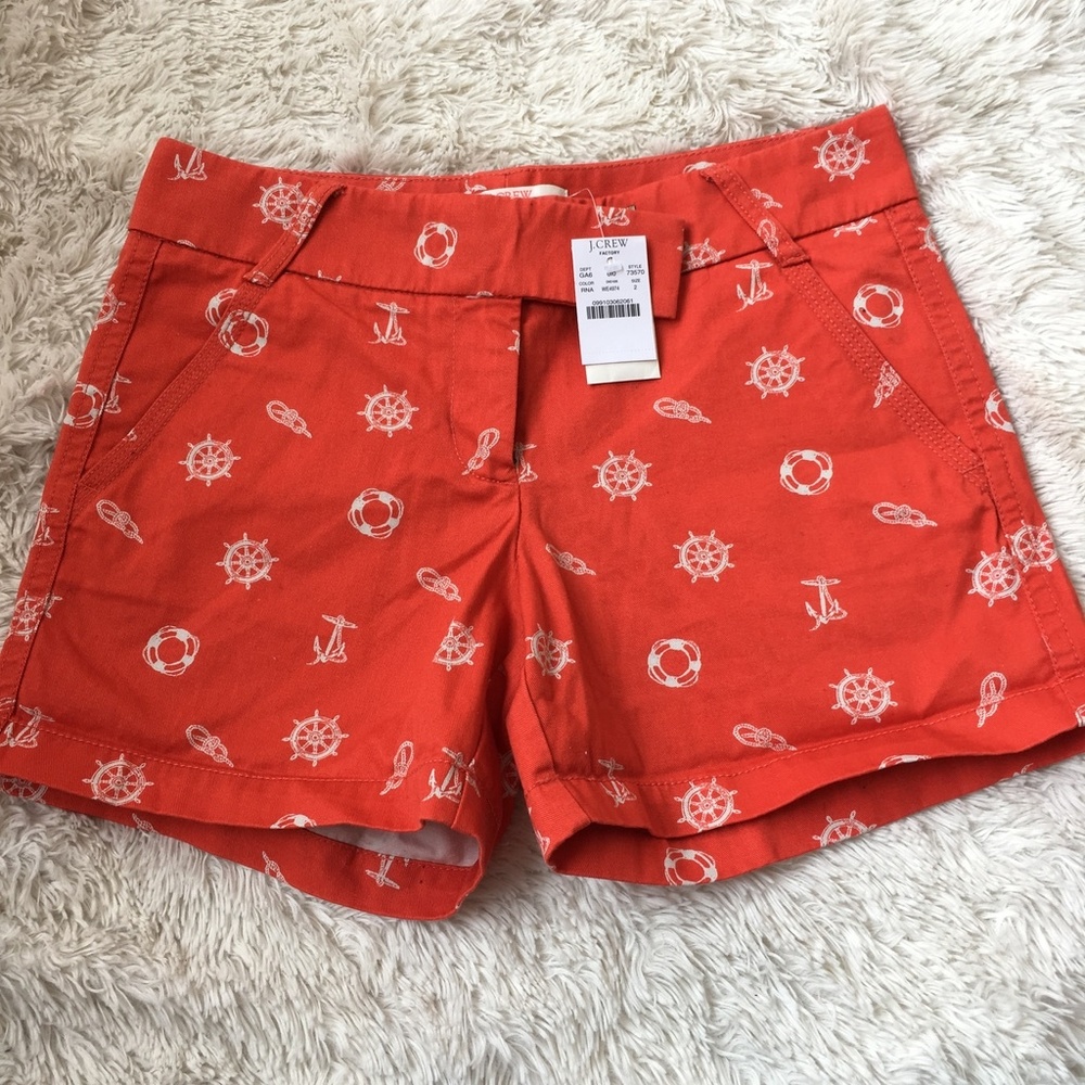 NWT J.Crew: Nautical Print Chino Shorts